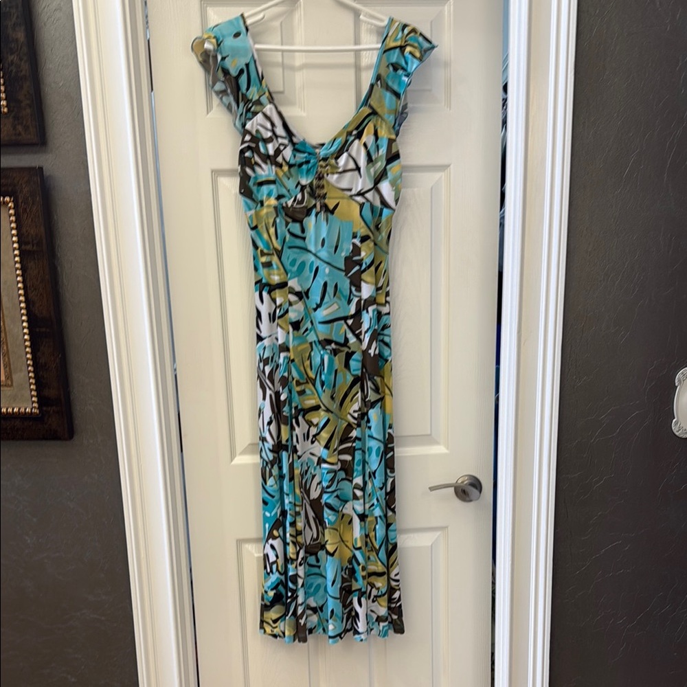 Tribal Blue and Brown Wrap Sundress